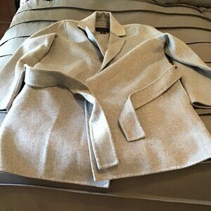 Chic Light Gray Wrap Coat – Timeless & Elegant